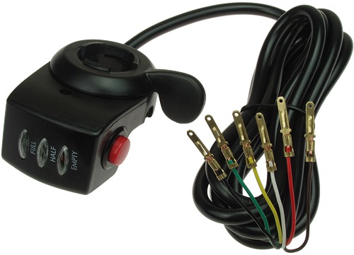 Thumb Throttle with 24 Volt Power Meter and Latching On-Off Switch 