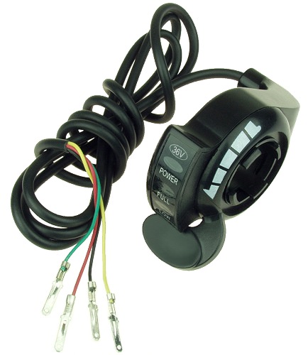 Thumb Throttle with 36 Volt Power Meter 
