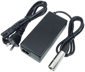 Battery Charger for 24 Volt LiFePO4 Batteries, 29.4V 2A Output, with 4-Pin XLR Plug, Pin 1 Positive, Pin 2 and 3 Negative 