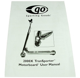 Users Manual for Go Motorboard 2000X Electric Scooter 