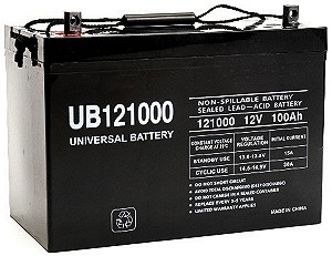 12 Volt 100 Ah Electric Scooter Battery with 12 Month Replacement Warranty, UB121100H 