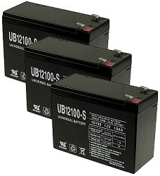 Three Quantity 12 Volt 10 Ah Batteries with 12 Month Warranty 