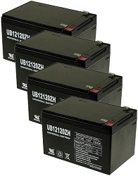 Four Quantity 12 Volt 12 Ah Batteries with 12 Month Warranty 