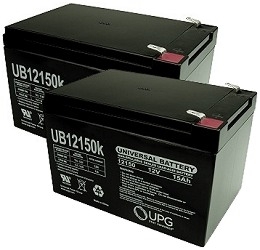 Two Quantity 12 Volt 15 Ah Batteries with 12 Month Warranty 