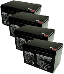 Four Quantity 12 Volt 15 Ah Batteries with 12 Month Warranty 