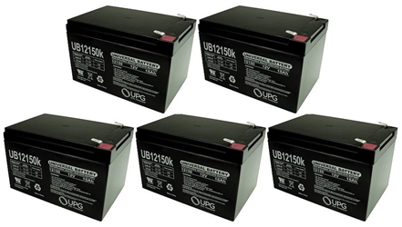 Five Quantity 12 Volt 12 Ah Batteries with 12 Month Warranty 