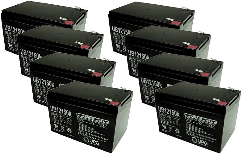 Eight Quantity 12 Volt 15 Ah Batteries with 12 Month Warranty 