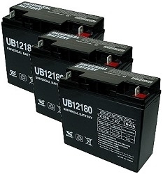 Three 12 Volt 18 Ah Batteries with 12 Month Warranty (Price Includes $44.85 USPS Priority Mail Flat-Rate Shipping Fee) 