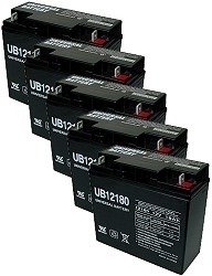 Five Quantity 12 Volt 18 Ah Batteries with 12 Month Warranty 