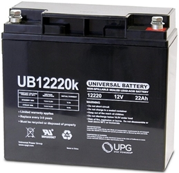 One Quantity 12 Volt 22 Ah Battery with Bolt Down Connectors, Includes 12 Month Warranty (Price Includes $14.95 USPS Priority Mail Flat-Rate Shipping Fee) 