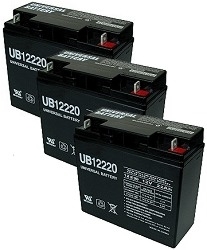 Three Quantity 12 Volt 22 Ah Batteries with USPS Priority Mail Flat-Rate Shipping (Price Includes $44.85 USPS Priority Mail Flat-Rate Shipping Fee) 