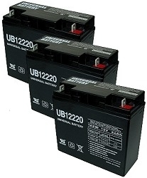 Three Quantity 12 Volt 22 Ah Batteries with USPS Priority Mail Flat-Rate Shipping (Price Includes $58.80 USPS Priority Mail Flat-Rate Shipping Fee) 