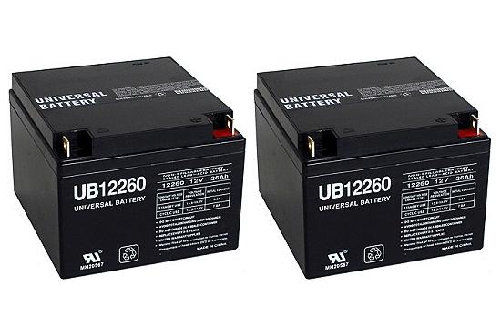 Two Quantity 12 Volt 26 Ah/Amp hour Electric Scooter Batteries 
