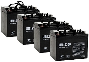 Four Quantity 12 Volt 35 Ah Electric Scooter Batteries with Bolt Down Posts and 12 Month Warranty 