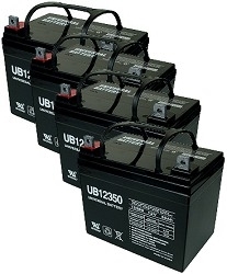 Four Quantity 12 Volt 35 Ah Electric Scooter Batteries with 12 Month Warranty 