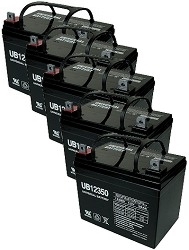 Five Quantity 12 Volt 35 Ah Electric Scooter Batteries with 12 Month Warranty 