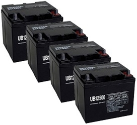 Four Quantity 12 Volt 50Ah Electric Scooter Batteries with 12 Month Warranty 