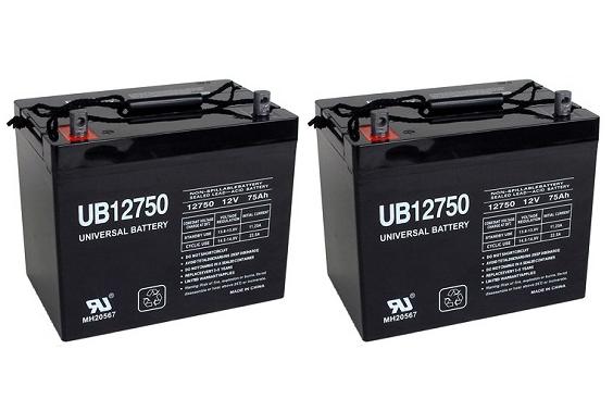 Two Quantity 12 Volt 75 Ah Electric Scooter Batteries with 12 Month Warranty 