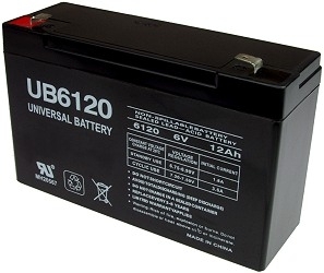 Six Quantity 6 Volt 12 Ah Batteries with 12 Month Warranty (Price Includes $18.95 USPS Priority Mail Flat-Rate Shipping Fee) 