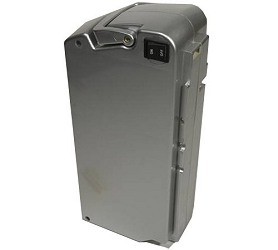 Battery pack with built-in carrying handle for IZIP HG1000 and Sereno electric bikes. 