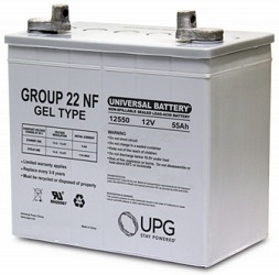 12 Volt 55Ah Electric Scooter GEL Battery with 12 Month Replacement Warranty, 22NF/GEL 