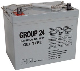 12 Volt 75Ah Electric Scooter Battery with 12 Month Replacement Warranty, UB24/GEL 