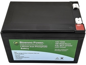12 Volt 15Ah LiFePO4 Electric Scooter or Bike Battery 
