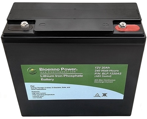 12 Volt 20Ah LiFePO4 Electric Scooter or Bike Battery 