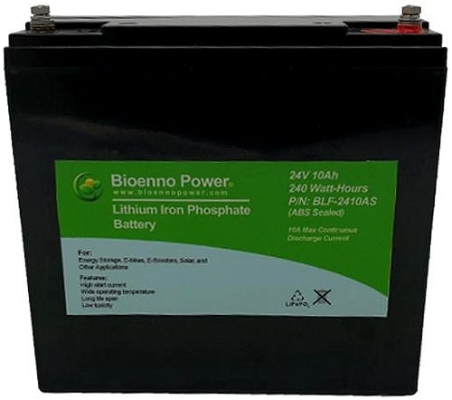 24 Volt 10Ah LiFePO4 Electric Scooter or Bike Battery 