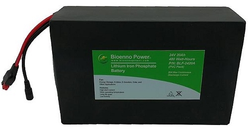 24 Volt 20Ah LiFePO4 Electric Scooter or Bike Battery 