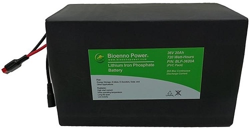 36 Volt 20Ah LiFePO4 Electric Scooter or Bike Battery 