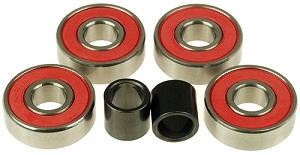 Set of Four Wheel Bearings with Spacers 