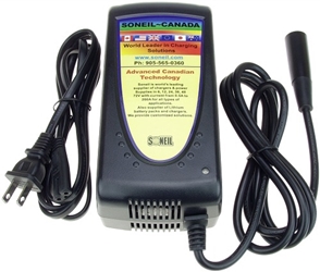 Soneil 4807SR 48 Volt 3 Amp Constant Current Automatic Battery Charger with 3-Pin XLR Plug 