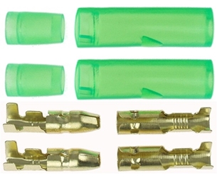 4mm Bullet Connector Set with Green Sleeves 