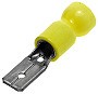 Yellow 1/4" Tab Terminal Male Connector for 12-10 Gauge Wire 