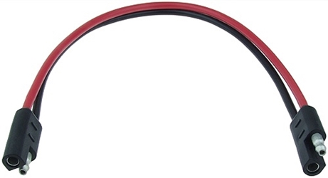 Heavy-Duty 12" Single 2-Prong Connector with 12 Gauge Wire 