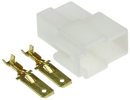 2 Terminal 6.3mm Connector with Female Housing and Male Terminals 