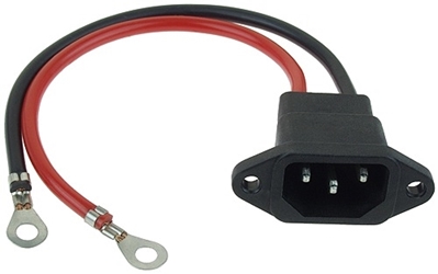 3 Pin House Charger Port or Power Port with Wires and Ring Terminals 