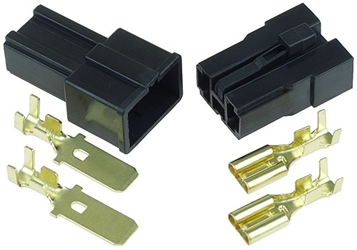2-Terminal Large Black Wire Connector Set 