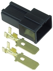2-Terminal Female Large Black Wire Connector 