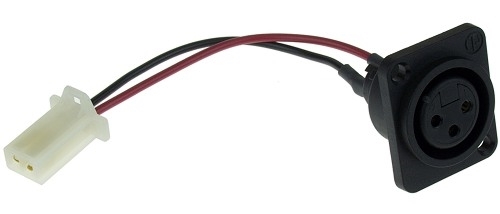 3 Pin Black Nylon XLR Charger Port with 2 Wires and 2 Terminal Connector 