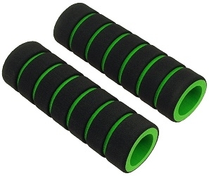 Black and Green Foam Handlebar Grip Set 