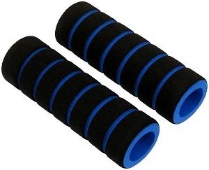 Black and Blue Foam Handlebar Grip Set 