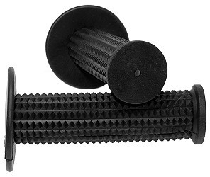 Pair Black Rubber Crosshatch Style Handlebar Grips 