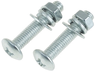 Set of Two 5mm x 25mm Metric Machine Screws with Flat Washers, Lock Washers, and Nuts 