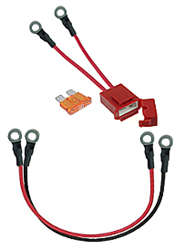 24 Volt Battery Pack Wiring Harness with Fuse Holder and Fuse, with 6.3mm Ring Terminals 