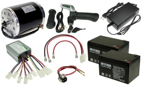 24 Volt 500 Watt Electric Scooter or Bar Stool Racer Power Kit with Batteries and Charger 