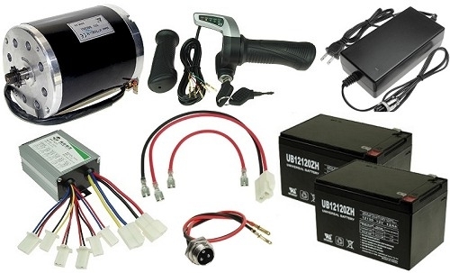 24 Volt 500 Watt Electric Scooter or Bar Stool Racer Power Kit with Batteries and Charger 