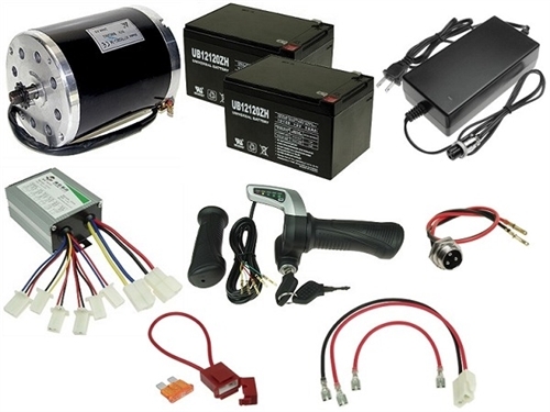 24 Volt 500 Watt Electric Scooter Power Kit with Batteries and Charger 