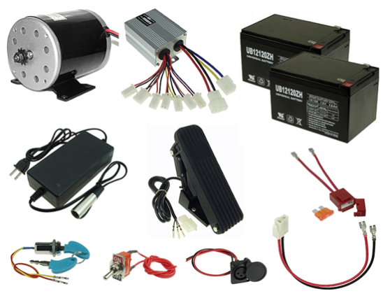 24 Volt 500 Watt Electric Go Kart Power Kit with Reverse 